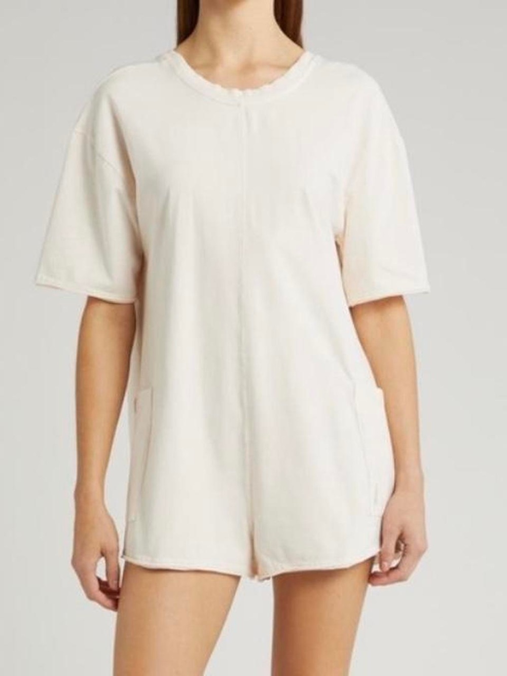 Free People FP Movement Hot Shot Tee Romper in Cream